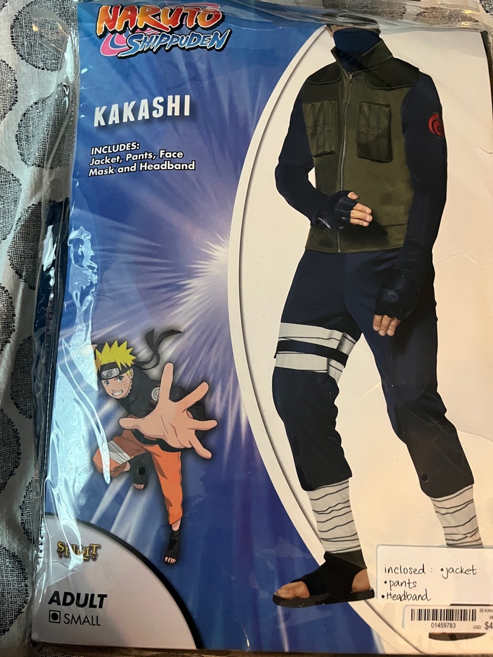 Spirit Halloween Naruto Kakashi Costume Adult Small - Jacket Pants Headband
